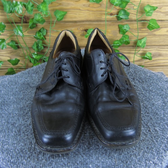 Ecco Men Derby Oxfords Black Leather Size 42 Medium Used 2025